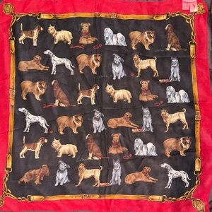 Talbots dog print silk scarf